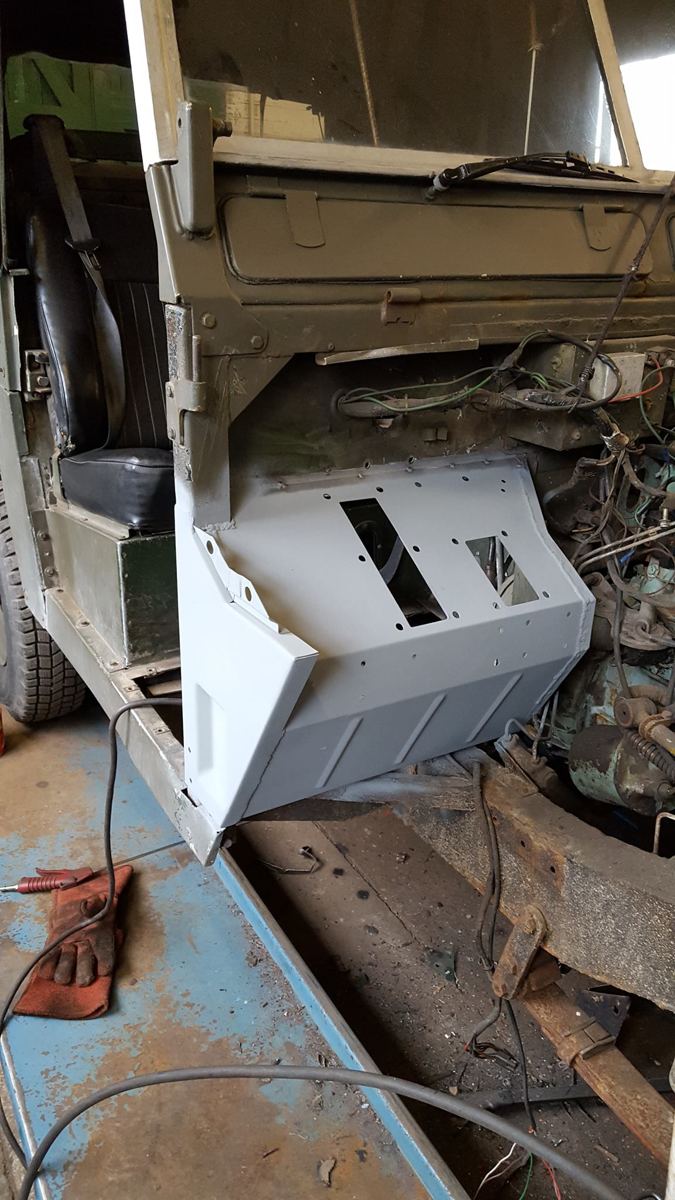 New footwell section welded into a Series Land Rover